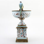 Lovecup Porcelain Vase Double Bird Handle With Bronze Ormolu L410