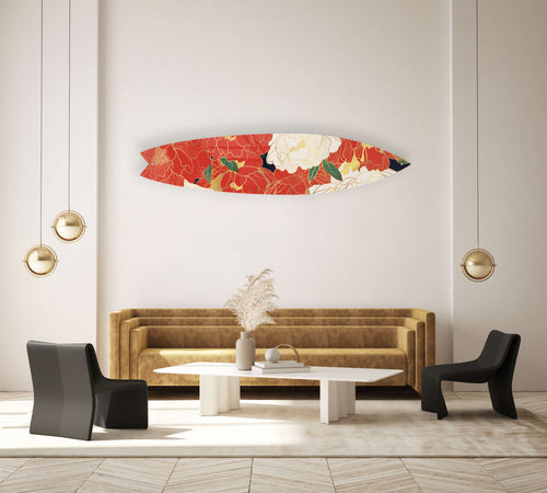 Vintage Eastern Style Acrylic Surfboard Wall Art