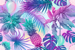 Purple Palms and Pineapple Wallpaper