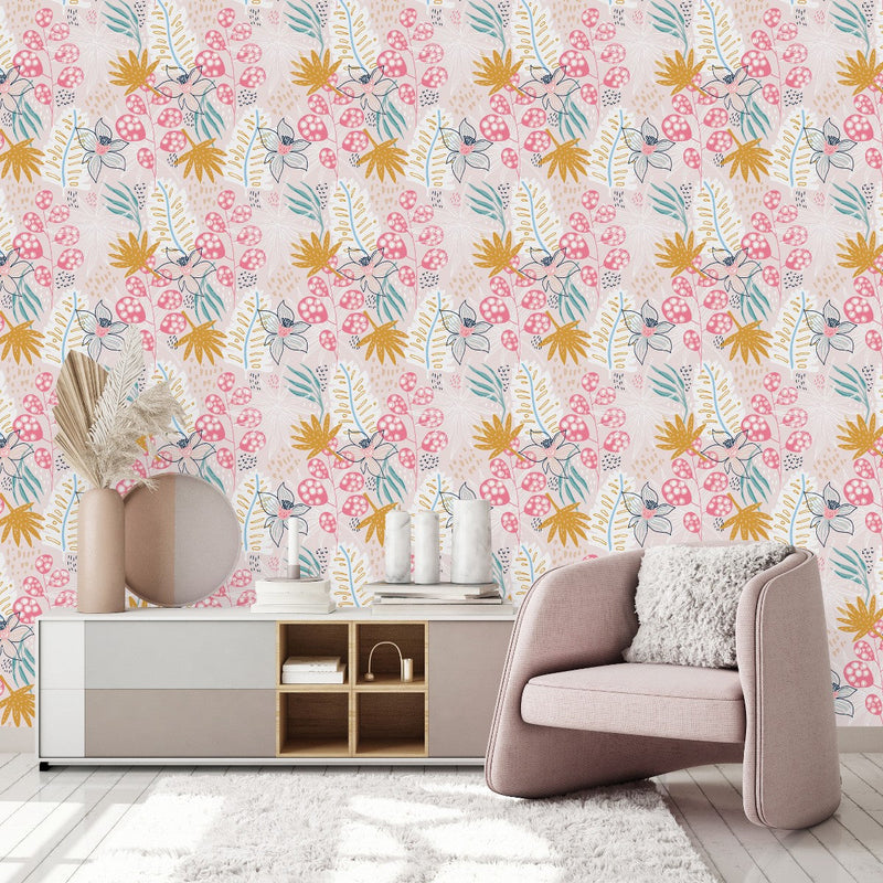 Stylish Brightly Leaves Wallpaper Fashionable