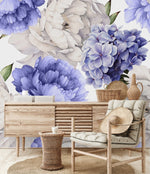 White and Purple Peonies Wallpaper