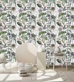 Floral Wallpaper and Leaves