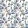 Blue and Green Leaves Wallpaper