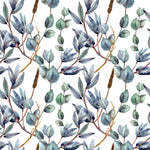 Blue and Green Leaves Wallpaper