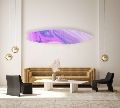 Trippy Purple Pink Acrylic Surfboard Wall Art