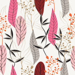 Voguish Pink Leaves Wallpaper Tasteful