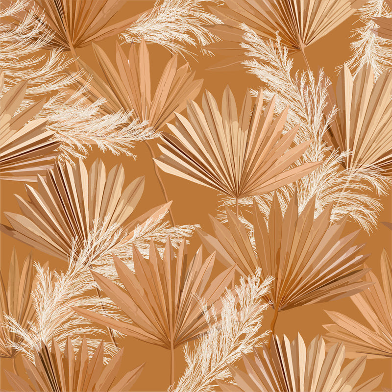 Beige Dried Plants Wallpaper –