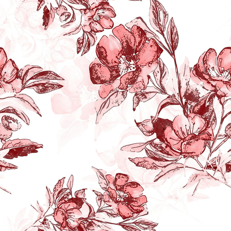 Contemporary Painted Flowers Wallpaper Smart