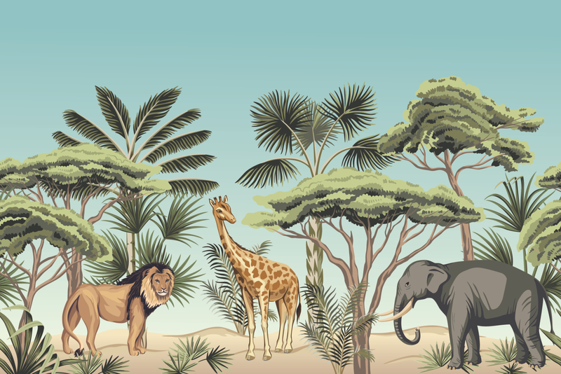 Modish African Animals Wallpaper