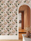 Contemporary Beige Wallpaper with Flowers Fashionable