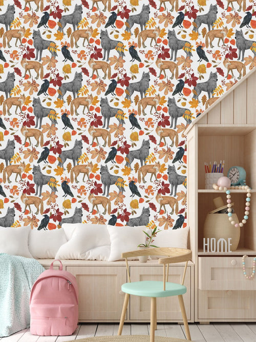 Voguish Forest Animals Wallpaper