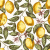 Lemons and Little  Flowers Wallpaper