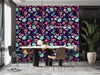 Flowers and Leaves Pattern Wallpaper