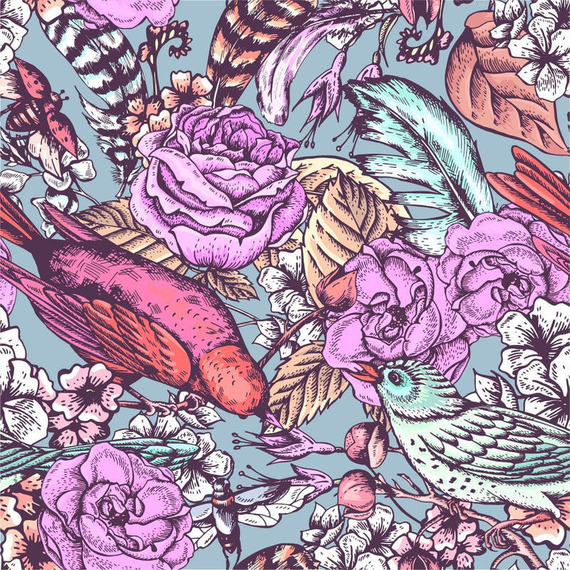 Brightly Vintage Floral Wallpaper