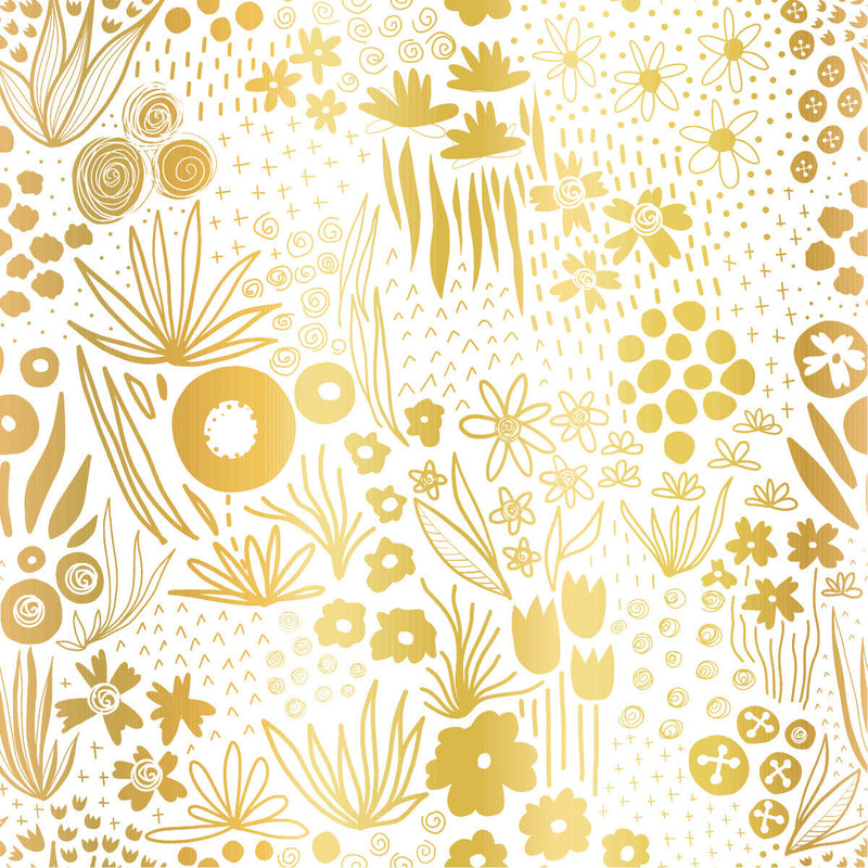 Yellow Floral Pattern Wallpaper