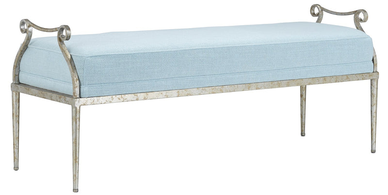 Currey and Company Genevieve Spa Silver Bench 7000-0002