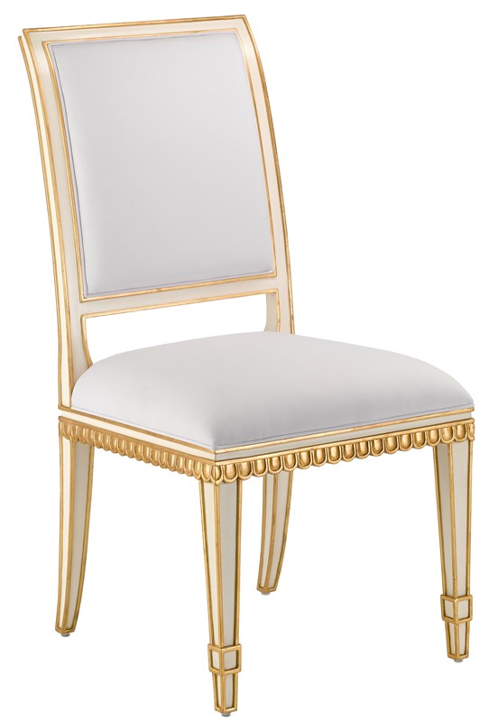 Currey and Company Ines Muslin Ivory Chair 7000-0151