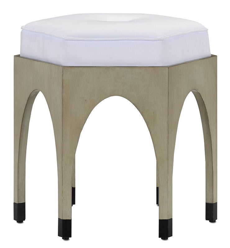 Currey and Company Dyer Muslin Oyster Ottoman 7000-0261