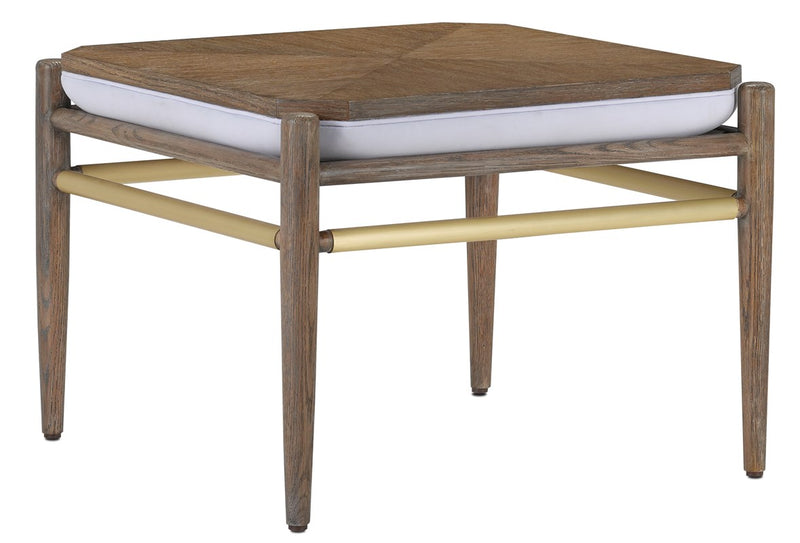 Currey and Company Visby Muslin Pepper Ottoman 7000-0281