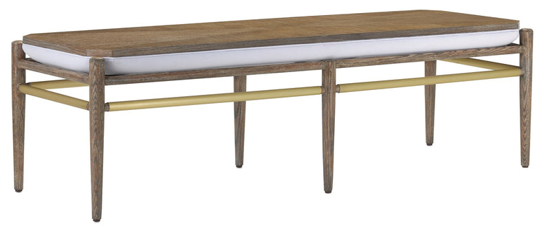 Currey and Company Visby Muslin Pepper Bench 7000-0301