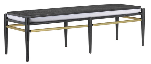 Currey and Company Visby Muslin Black Bench 7000-0311