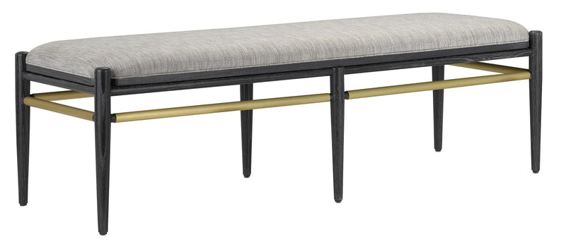 Currey and Company Visby Smoke Black Bench 7000-0312