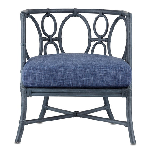 Currey and Company Tegal Finn Navy Chair 7000-0622