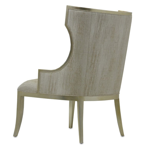 Currey and Company Garson Silver Linen Chair 7000-0642