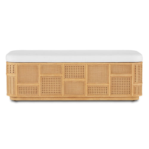 Currey and Company Anisa Natural Muslin Storage Bench 7000-0661