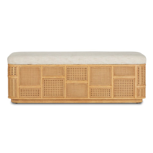 Currey and Company Anisa Natural Parchment Storage Bench 7000-0662