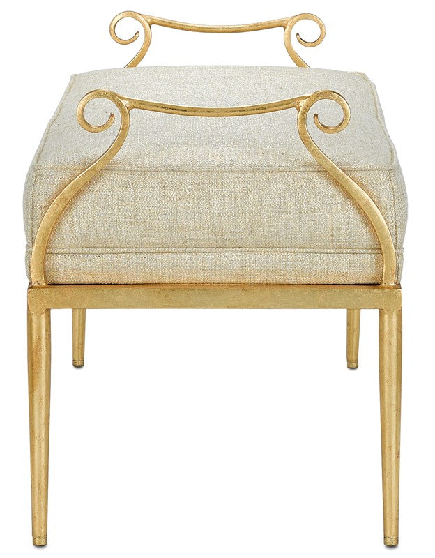 Currey and Company Genevieve Shimmer Gold Bench 7000-1042