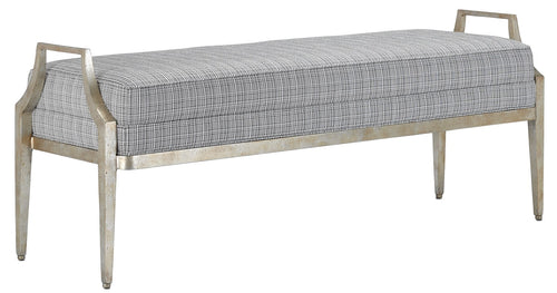 Currey and Company Torrey Tuxedo Silver Bench 7000-1182