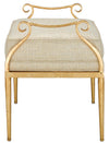Currey and Company Genevieve Shimmer Gold Ottoman 7000-1232