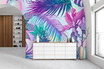 Purple Palms and Pineapple Wallpaper