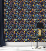Stylish Leaves on Dark Wallpaper Vogue