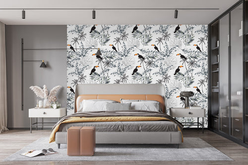 Black and White Leaves Wallpaper