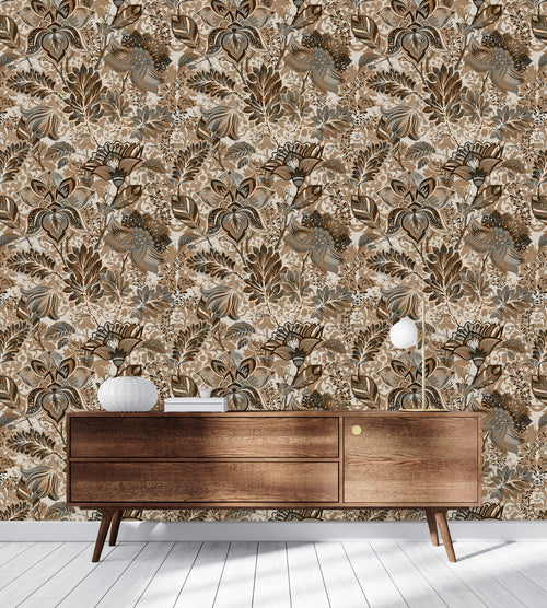 Brown Indian Style Wallpaper