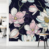 Dark Purple Wallpaper with Flowers
