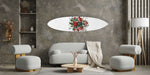 Red Flowers Acrylic Surfboard Wall Art