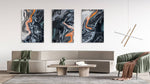 Black Abstract Pattern Set of 3 Prints Modern Wall Art Modern Artwork