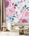 Fashionable Modern Pink Flowers Wallpaper