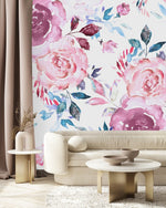 Fashionable Modern Pink Flowers Wallpaper