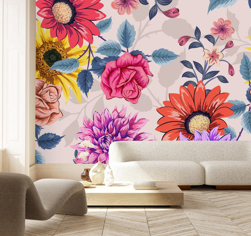 Brightly Field's Flowers Wallpaper