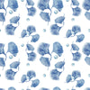 Blue Floral Water Colored Wallpaper