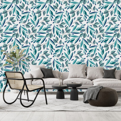 Fashionable Green Leaves Wallpaper Chic