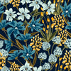 Orange Little Flowers and Blue Flowers Wallpaper