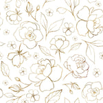 Gold Floral Contour Wallpaper