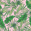 Pink Wallpaper with Palm Leaves