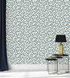 Blue Little Floral Pattern Wallpaper
