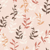 Modish Pink Wallpaper with Leaves Vogue
